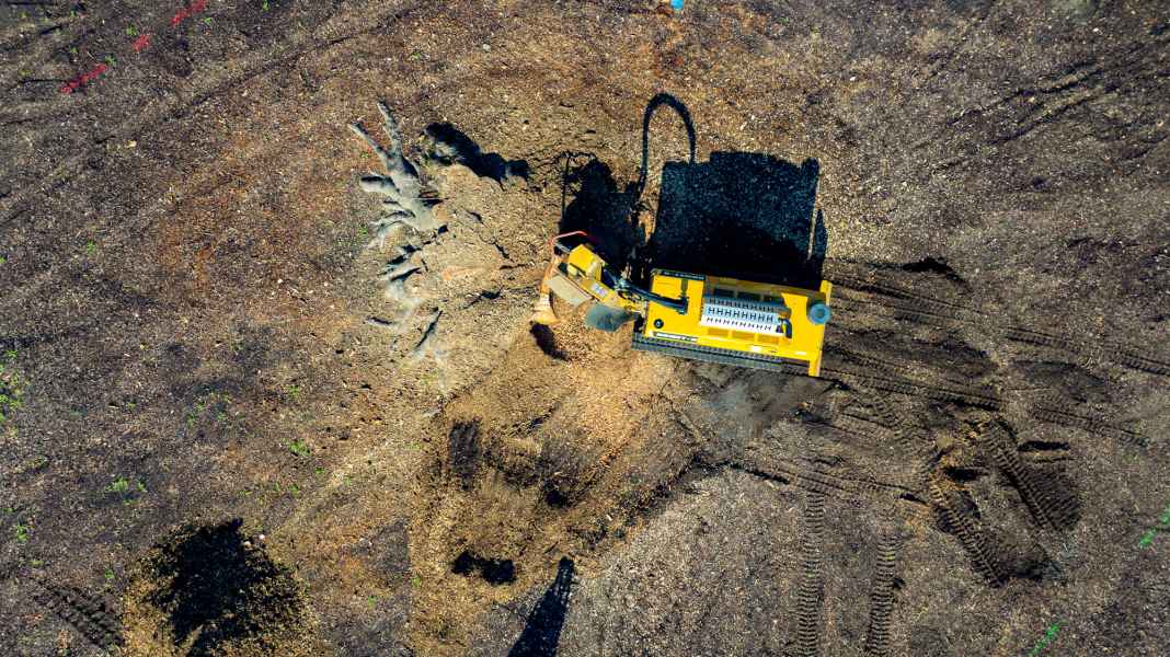 Tree Stump Removal Drone Photography