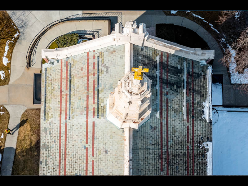 church steeple inspection by drone 2